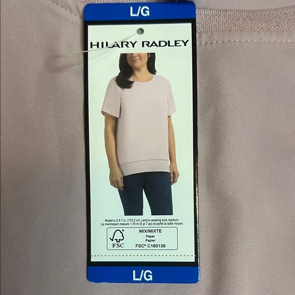 NWT Hilary Radley Soft Pink Flowy Casual Top sz L - Picture 2 of 7